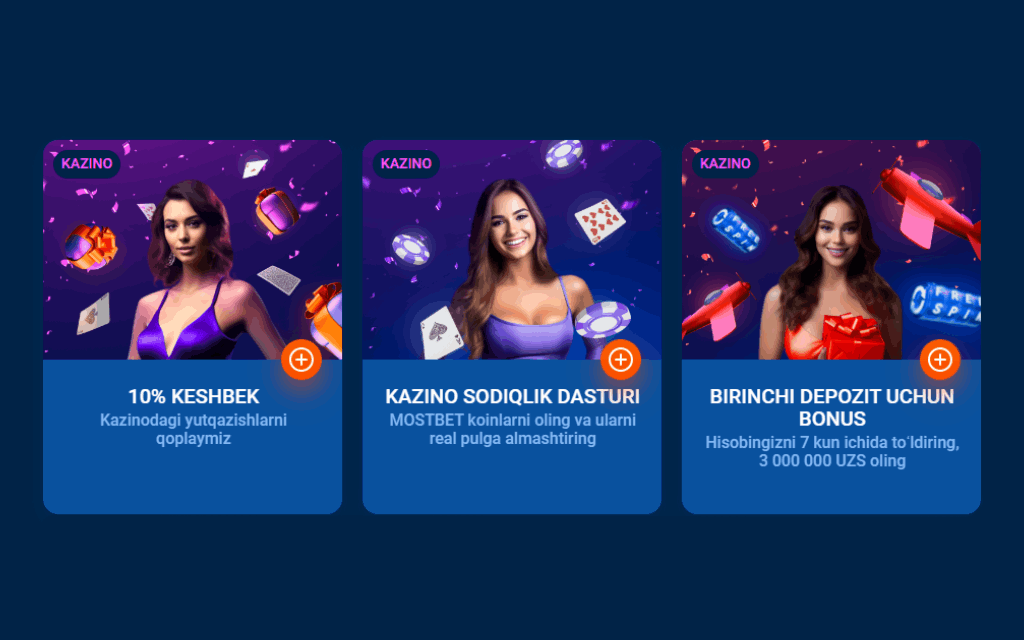 Mostbet kazino bonuslari